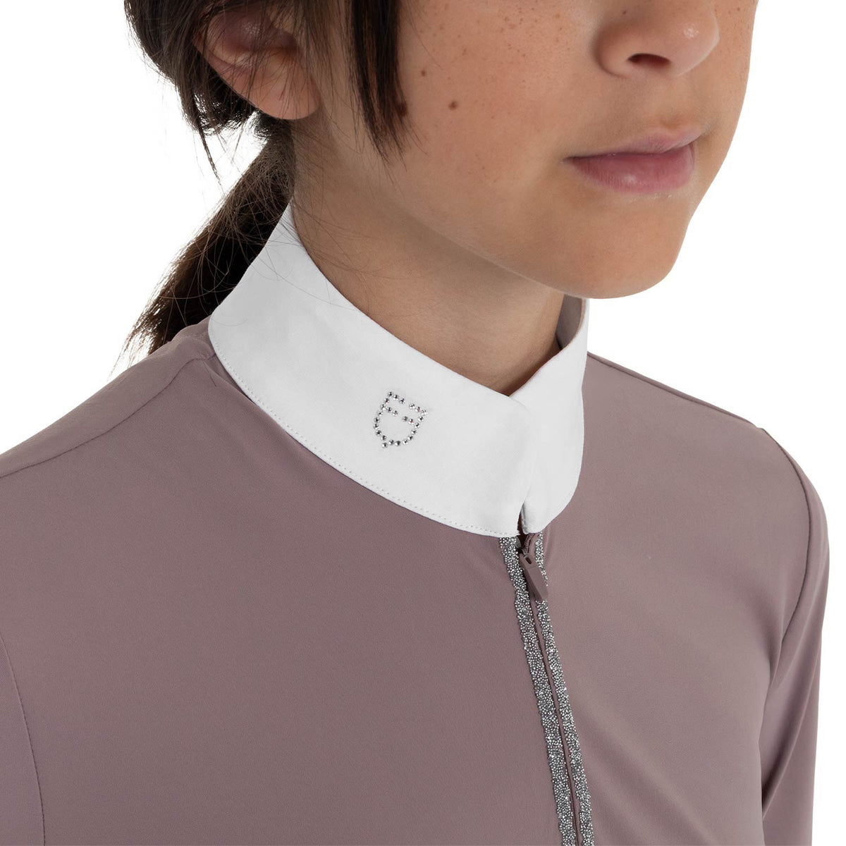 Mädchen Langarm-Turniershirt mit Strass