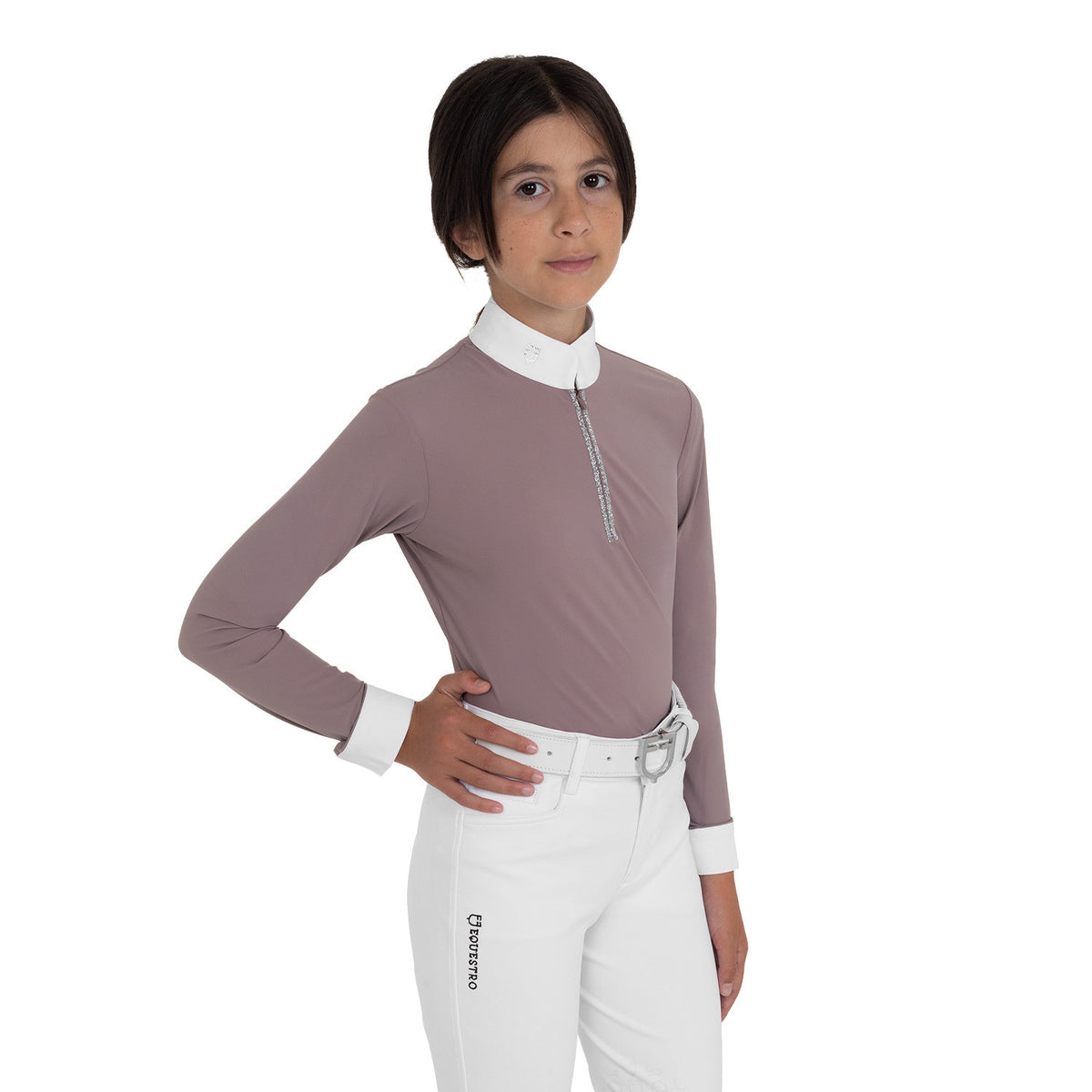 Mädchen Langarm-Turniershirt mit Strass