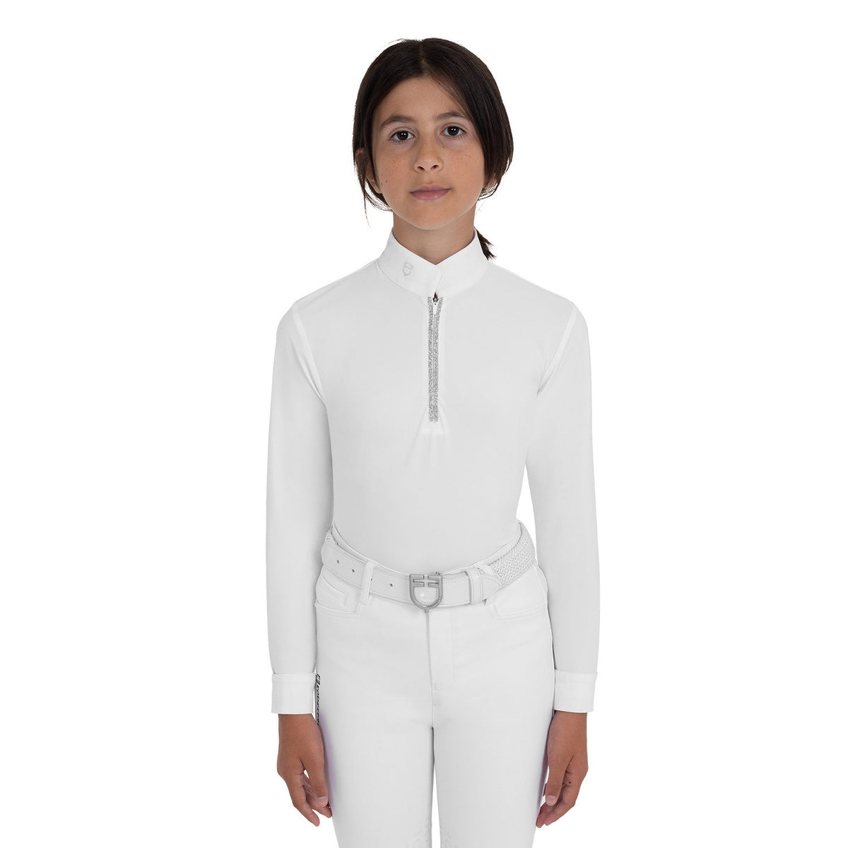 Mädchen Langarm-Turniershirt mit Strass