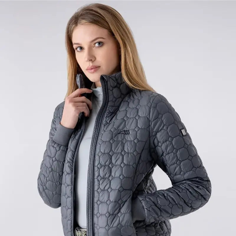 Equiline Steppjacke Edae für Damen in grau mit Stehkragen