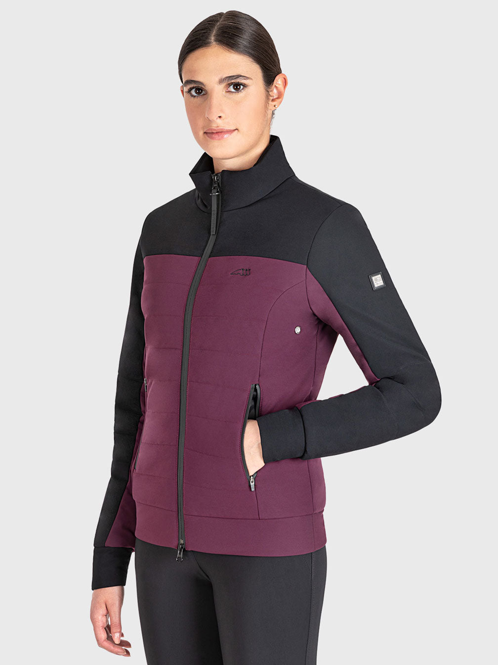 Softshell-Damenjacke "Nabel", schwarz/plum Equiline