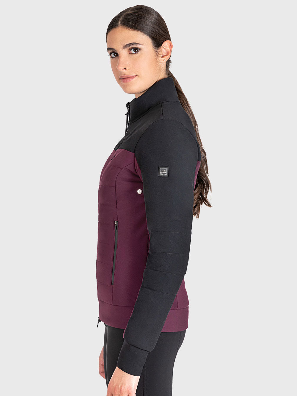 Softshell-Damenjacke "Nabel", schwarz/plum Equiline