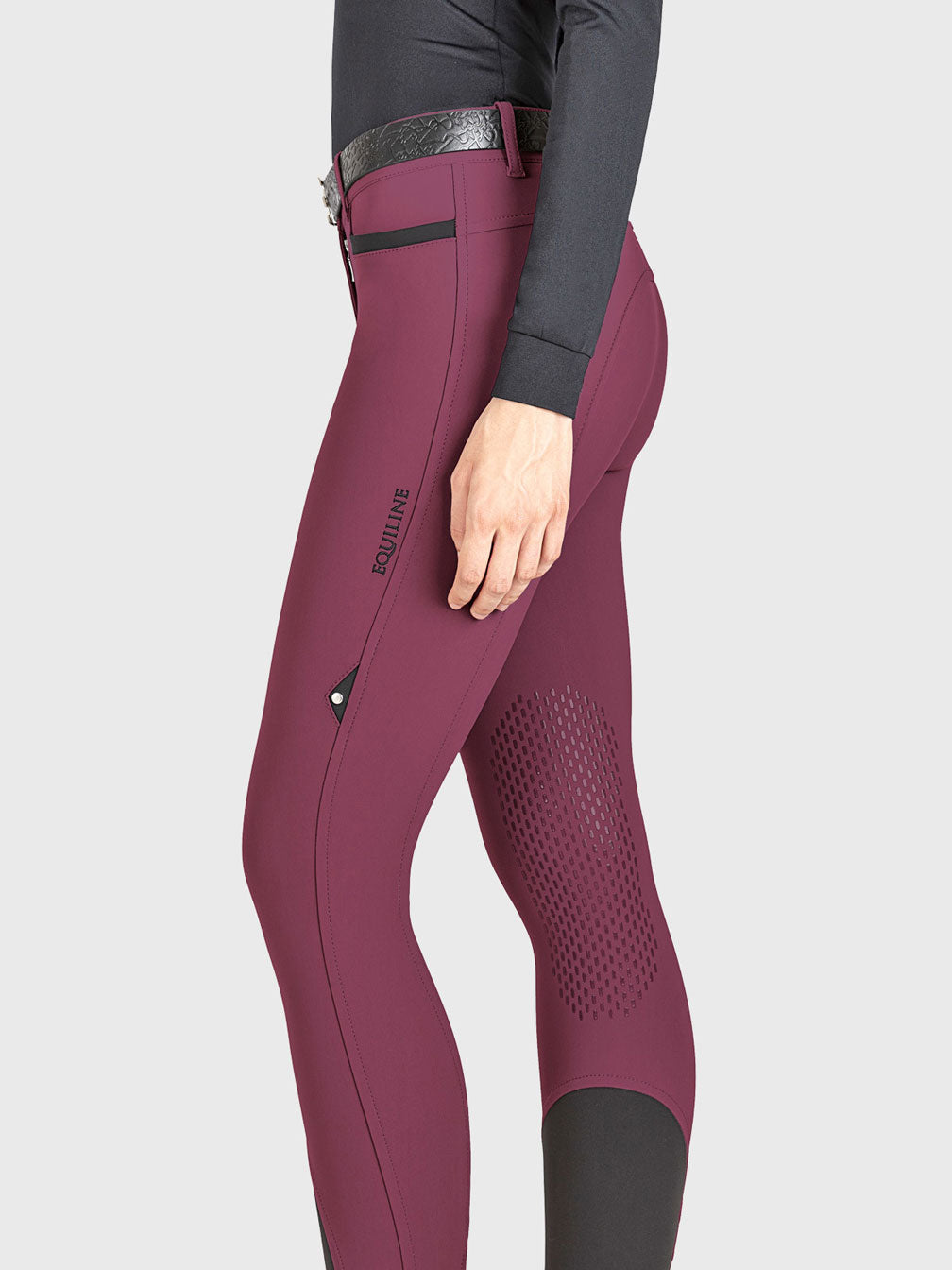 Damenreithose B-Move mit Kniegrip, plum Equiline