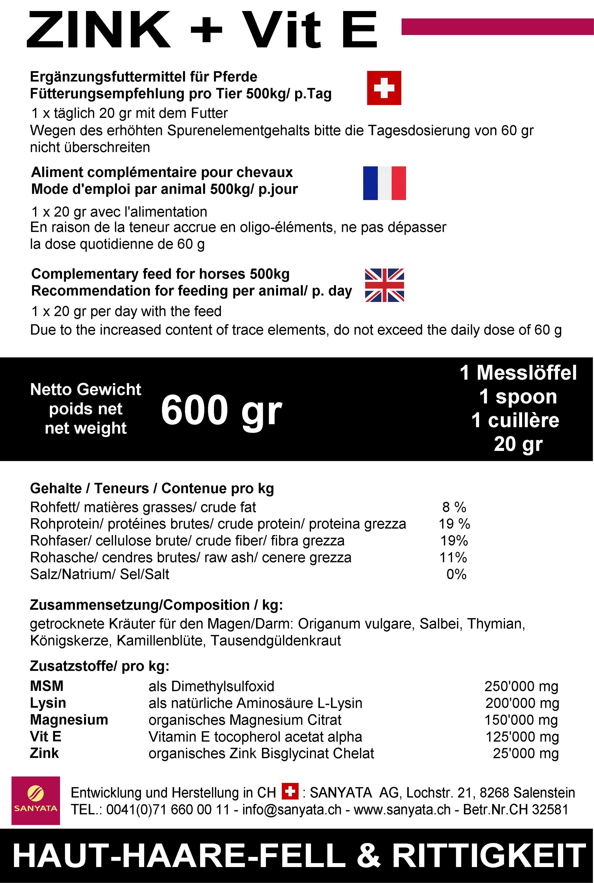 ZINK + Vit E Sanyata