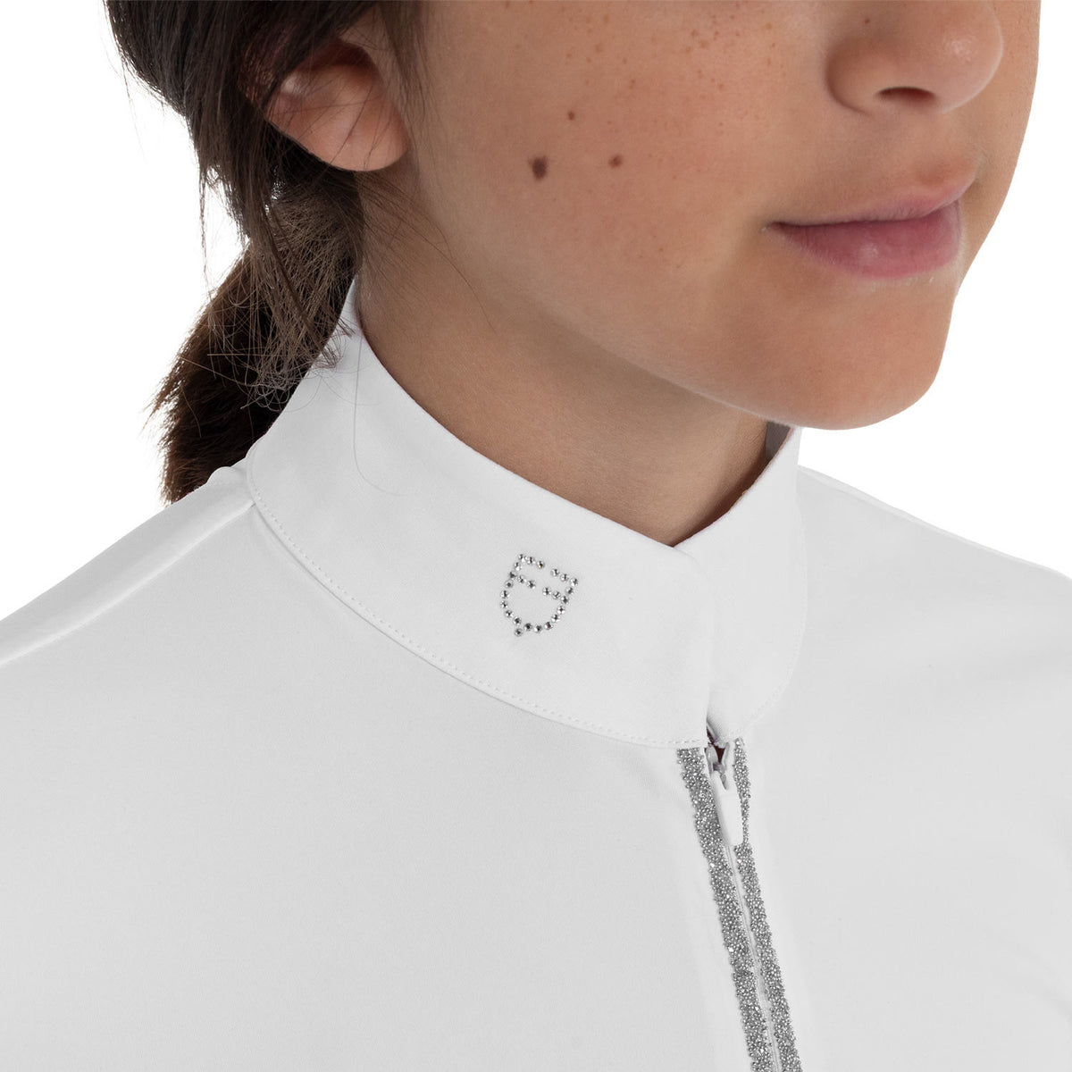 Mädchen Langarm-Turniershirt mit Strass