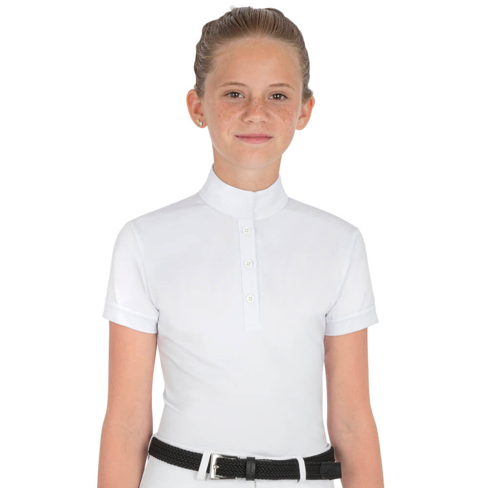 Equiline Mädchen Turniershirt Jupiterk, Weiss Equiline
