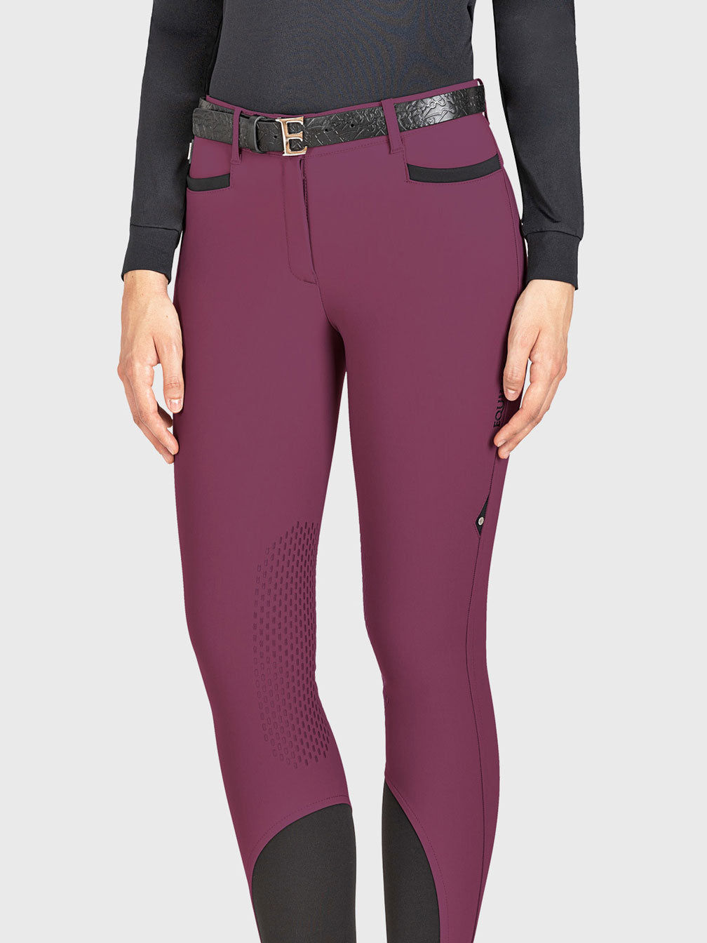 Damenreithose B-Move mit Kniegrip, plum Equiline