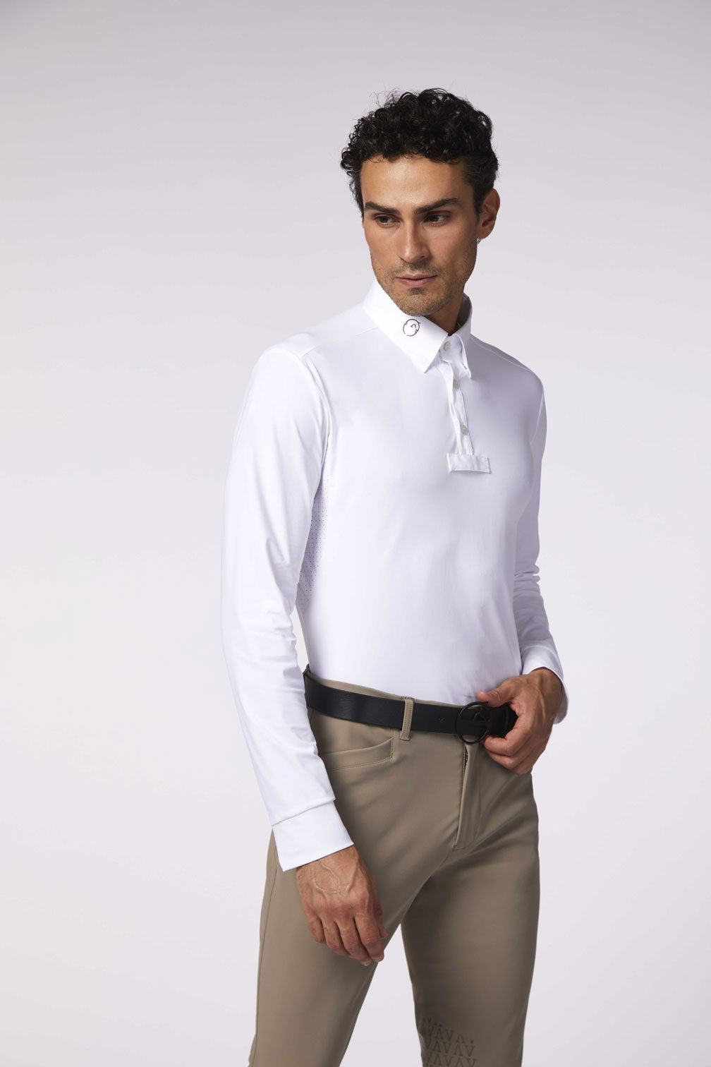 Herren Langarm-Turniershirt "Tenno", weiss Vestrum