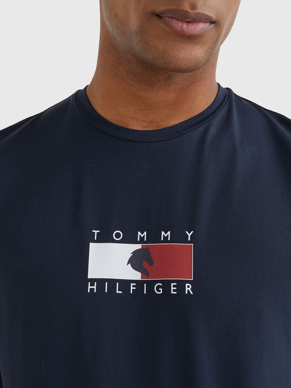 Herren Rundhals T-Shirt mit ausgebranntem Logo Style Tommy Hilfiger